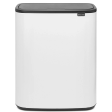 Brabantia Bo Touch Bin XXL acél nyomófedeles szelektív szemetes - fehér 2x30L szemetes