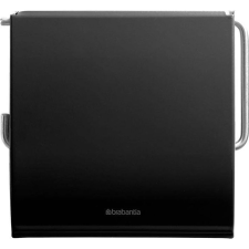 Brabantia ReNew fali kistekercses WC-papír tartó fedővel, acél, matt fekete - 108600 (920005432) fürdőszoba kiegészítő