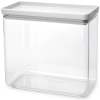 Brabantia tárolóedény 3.5L. egymásra rakható. légmentes záródás. szögletes. világosszürke. átlátszó műanyag tartály - 230622
