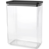 Brabantia tárolóedény 5.4L. egymásra rakható. légmentes záródás. szögletes. sötétszürke. átlátszó műanyag tartály - 229985