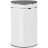  Brabantia Touch Bin New Soft-Touch nyomófedeles hulladékgyűjtő belső tartállyal, ovális, 40L - L méret, acél, fehér - 114984