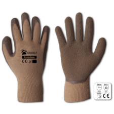 Bradas RWG11 Kesztyű, latex, barna  GRIZZLY latex 11 24 pár/kart. védőkesztyű
