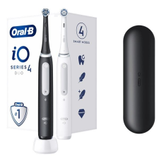Braun Oral-B iO4 elektromos fogkefe fekete+fehér szett (10PO010376) (10PO010376) - Elektromos fogkefe elektromos fogkefe