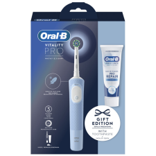 Braun Oral-B Vitality Pro X Clean felnőtt elektromos fogkefe, kék + ajándék fogkrém elektromos fogkefe