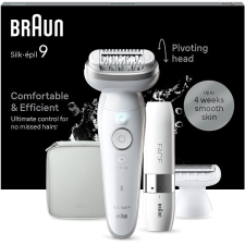 Braun Silk·épil 9 9-341, Fehér/Ezüst + mini szőrtelenítő arcra epilátor