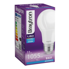 Braytron Led lámpa körte E-27 11W A60 hideg fehér 1055lm Braytron izzó