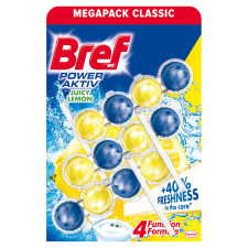 BREF WC illatosító golyós 3 x 50 g Power Aktiv Bref Juicy Lemon tisztító- és takarítószer, higiénia