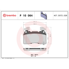 BREMBO fékbetétkészlet, tárcsafék BREMBO P 10 064 autóalkatrész