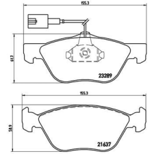 BREMBO fékbetétkészlet, tárcsafék BREMBO P 23 077 autóalkatrész