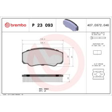 BREMBO fékbetétkészlet, tárcsafék BREMBO P 23 093 autóalkatrész