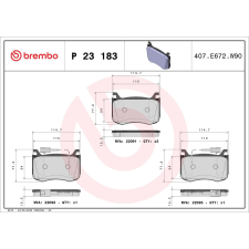 BREMBO fékbetétkészlet, tárcsafék BREMBO P 23 183 autóalkatrész