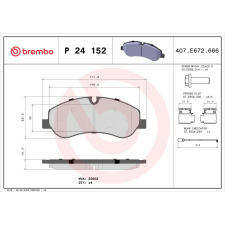 BREMBO fékbetétkészlet, tárcsafék BREMBO P 24 152 autóalkatrész