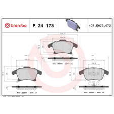 BREMBO fékbetétkészlet, tárcsafék BREMBO P 24 173 autóalkatrész