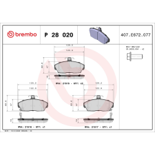 BREMBO fékbetétkészlet, tárcsafék BREMBO P 28 020 autóalkatrész