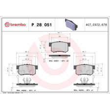 BREMBO fékbetétkészlet, tárcsafék BREMBO P 28 051 autóalkatrész