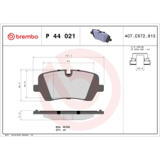 BREMBO fékbetétkészlet, tárcsafék BREMBO P 44 021 autóalkatrész