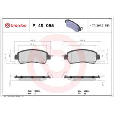 BREMBO fékbetétkészlet, tárcsafék BREMBO P 49 055 autóalkatrész