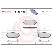 BREMBO fékbetétkészlet, tárcsafék BREMBO P 49 065 autóalkatrész