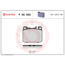 BREMBO fékbetétkészlet, tárcsafék BREMBO P 50 002 autóalkatrész
