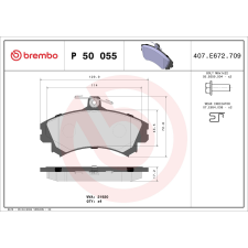 BREMBO fékbetétkészlet, tárcsafék BREMBO P 50 055 autóalkatrész