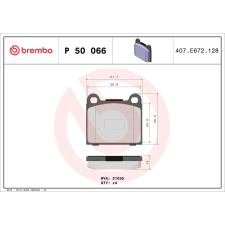 BREMBO fékbetétkészlet, tárcsafék BREMBO P 50 066 autóalkatrész