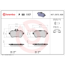 BREMBO fékbetétkészlet, tárcsafék BREMBO P 50 117 autóalkatrész