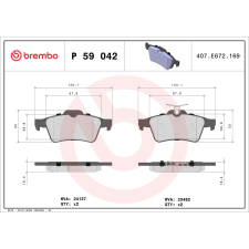 BREMBO fékbetétkészlet, tárcsafék BREMBO P 59 042X autóalkatrész