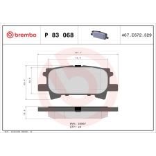 BREMBO fékbetétkészlet, tárcsafék BREMBO P 83 068 autóalkatrész