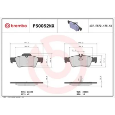 BREMBO fékbetétkészlet, tárcsafék P50052NX autóalkatrész