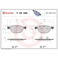 BREMBO fékbetétkészlet, tárcsafék P 06 058 autóalkatrész