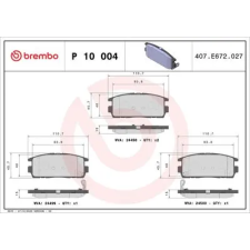 BREMBO fékbetétkészlet, tárcsafék P 10 004 autóalkatrész