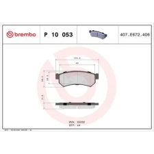 BREMBO fékbetétkészlet, tárcsafék P 10 053 fékbetét
