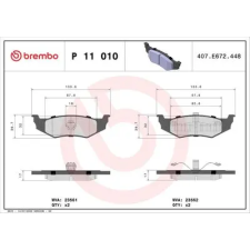 BREMBO fékbetétkészlet, tárcsafék P 11 010 autóalkatrész