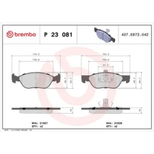 BREMBO fékbetétkészlet, tárcsafék P 23 081 autóalkatrész