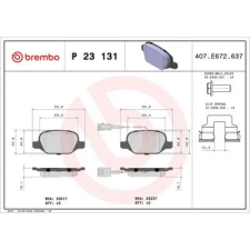 BREMBO fékbetétkészlet, tárcsafék P 23 131 autóalkatrész