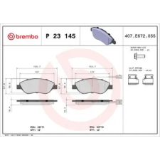 BREMBO fékbetétkészlet, tárcsafék P 23 145 autóalkatrész