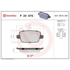 BREMBO fékbetétkészlet, tárcsafék P 24 075 autóalkatrész