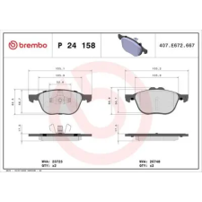 BREMBO fékbetétkészlet, tárcsafék P 24 158 autóalkatrész
