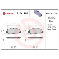 BREMBO fékbetétkészlet, tárcsafék P 24 160 autóalkatrész