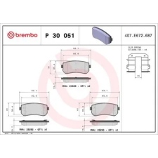 BREMBO fékbetétkészlet, tárcsafék P 30 051 autóalkatrész