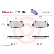BREMBO fékbetétkészlet, tárcsafék P 37 020 autóalkatrész