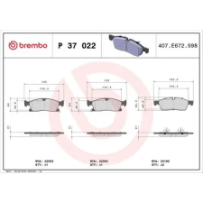 BREMBO fékbetétkészlet, tárcsafék P 37 022 autóalkatrész