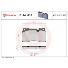 BREMBO fékbetétkészlet, tárcsafék P 44 018 autóalkatrész