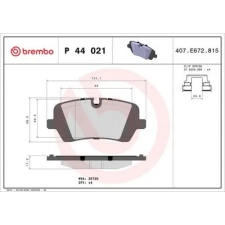 BREMBO fékbetétkészlet, tárcsafék P 44 021 fékbetét