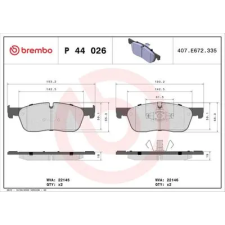 BREMBO fékbetétkészlet, tárcsafék P 44 026 autóalkatrész