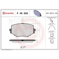 BREMBO fékbetétkészlet, tárcsafék P 49 020 fékbetét