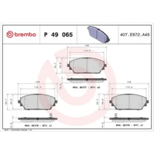 BREMBO fékbetétkészlet, tárcsafék P 49 065 autóalkatrész