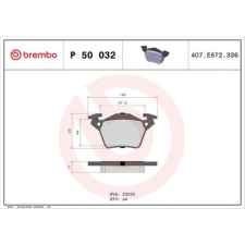BREMBO fékbetétkészlet, tárcsafék P 50 032 autóalkatrész