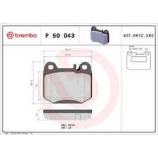 BREMBO fékbetétkészlet, tárcsafék P 50 043 autóalkatrész
