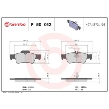 BREMBO fékbetétkészlet, tárcsafék P 50 052 autóalkatrész